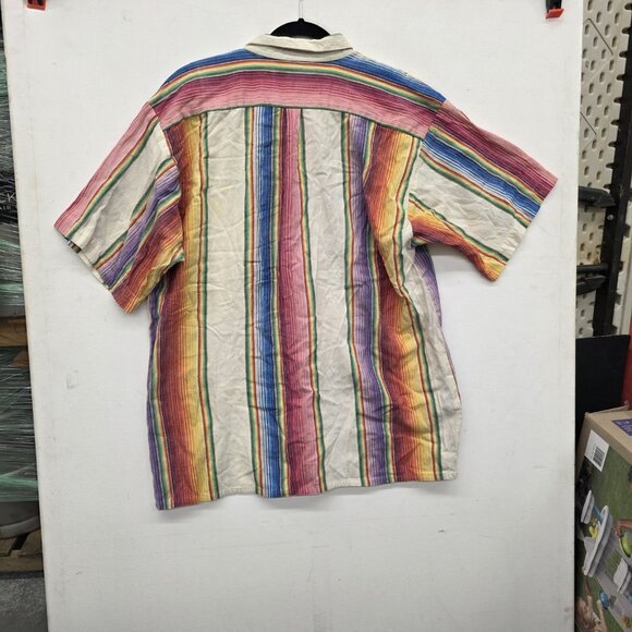 Mens Cotton Button Down Striped Shirt Size Large Multicolor - Picture 2 of 7